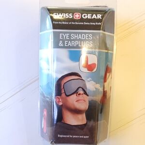 SwissGear Black/gray Eye Shades and Earplugs Set New
